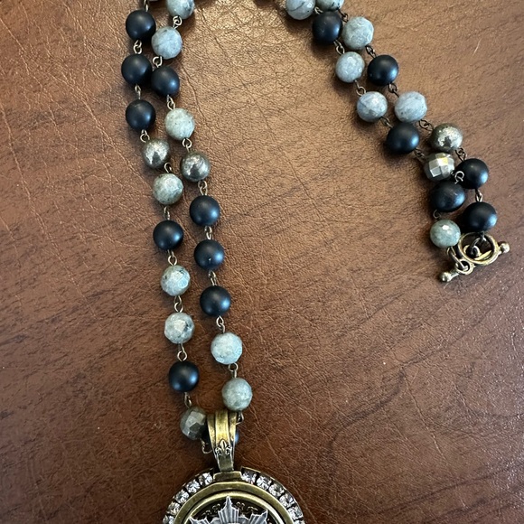 French Kande Medallion Necklace - Picture 2 of 4